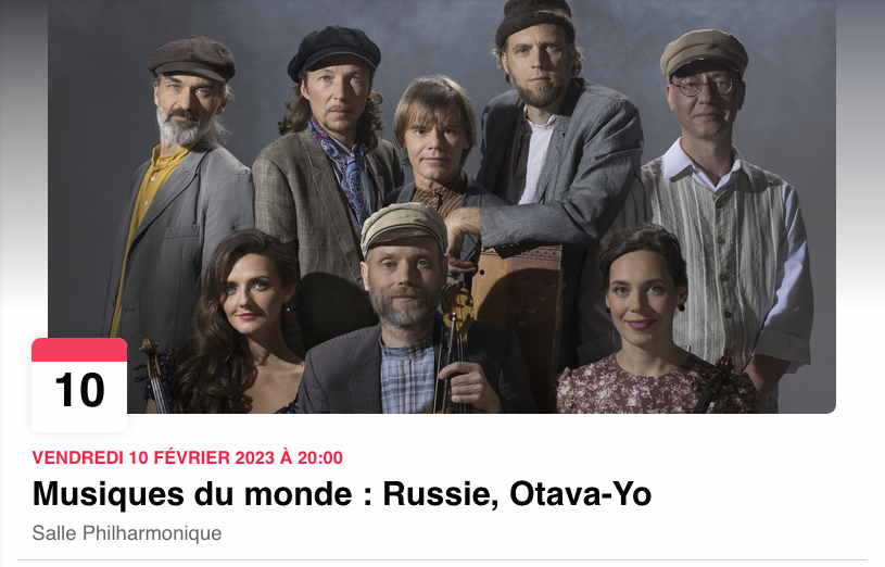 Bannière Facebook. Musiques du monde - Russie, Otava-Yo. Orchestre Philharmonique Royal de Liège. 2023-02-10